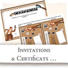 Charger l'image dans la galerie, Detective-Invitations-Certificats