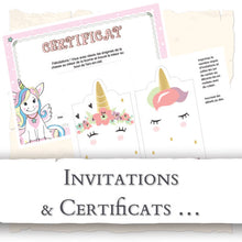 Charger l'image dans la galerie, Licorne-Invitations-Certificats