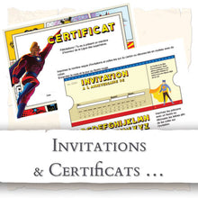 Charger l'image dans la galerie, Super-Heros-Invitations-Certificats