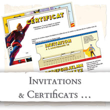 Charger l&#39;image dans la galerie, Super-Heros-Invitations-Certificats
